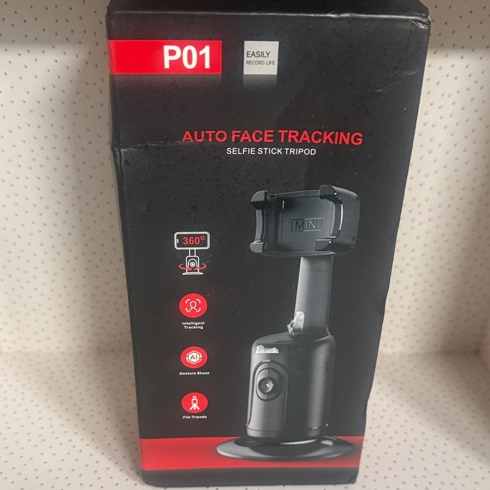 Auto Face Tracking Selfie Stick Tripod - Black